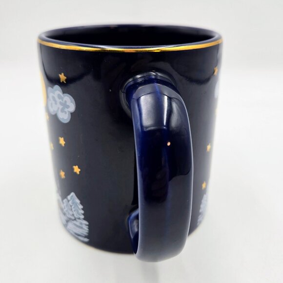Vintage Waechtersbach Blue Gold Winter Dreams Christmas Holiday Mug Cup Set Of 2 - Picture 9 of 16